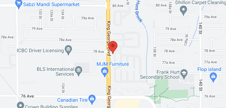 map of 54 7790 KING GEORGE BOULEVARD